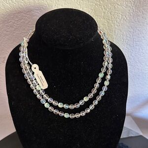 Elegant iridescent Crystal Beaded Necklace
